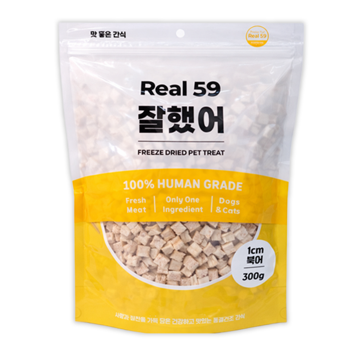 리얼59잘했어 강아지 고양이 동결건조 대용량 간식, 1개, 300g, 북어