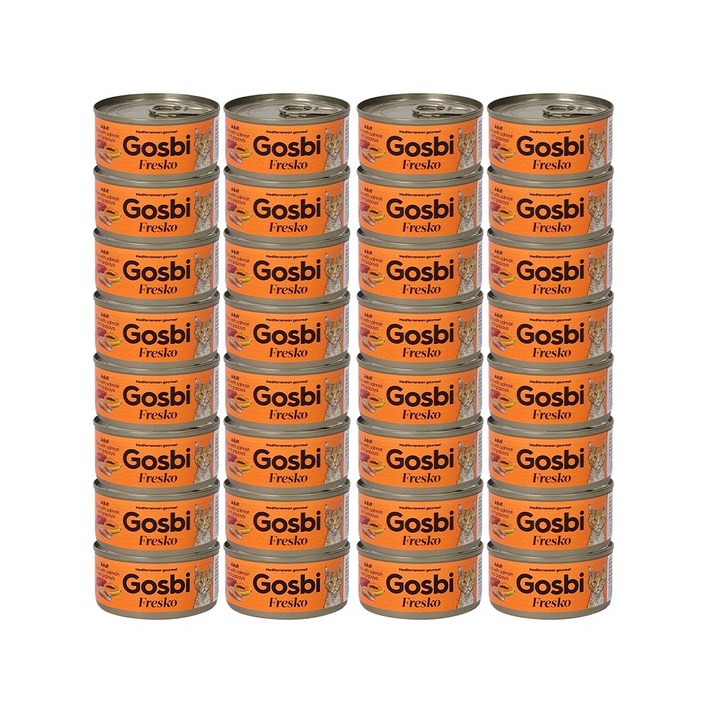 고스비 프레스코 고양이 간식 캔 참치 연어파파야 어덜트 70g x 32개