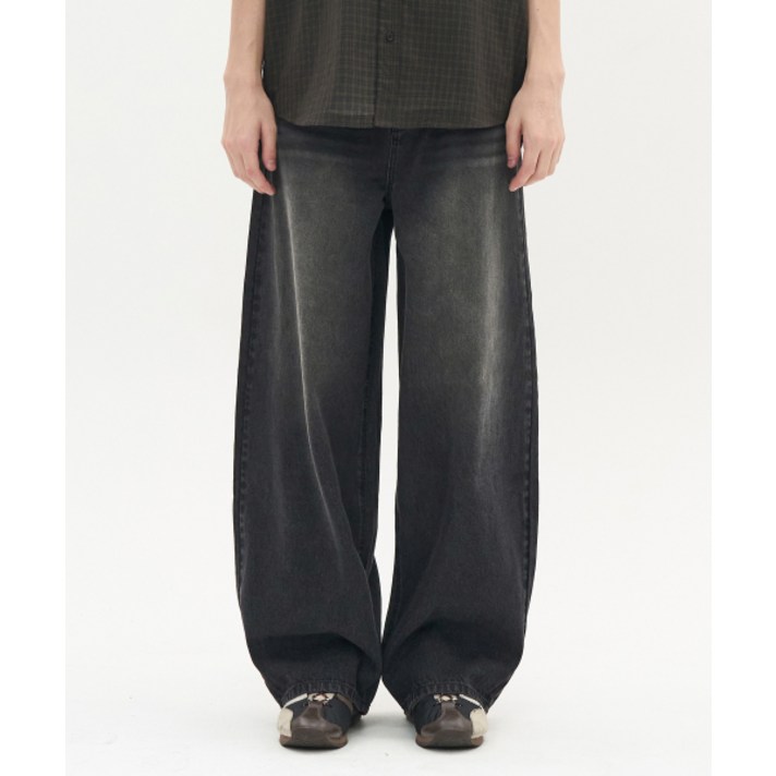 토피 TOFFEE 커브드 와이드 데님 팬츠 WED BLACK T5SCWDPT221WB 205657