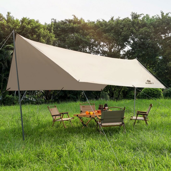 AISUNSS 야외 타프 자외선 차단 방수 은색코팅 아웃도어 타프