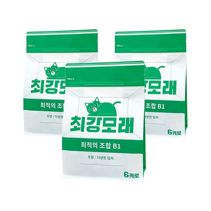 21 최강모래 최적의 조합 B1 6kgx3, 고양이모래 와이오밍 벤토나이트모래, 3개, 6L 21 최강모래 최적의 조합 B1 6kgx3, 고양이모래 와이오밍 벤토나이트모래, 3개, 6L