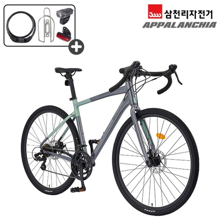 삼천리 완조립 2024 아팔란치아 700C G14 14단 청소년 성인 입문용 알루미늄 그래블 로드 사이클 자전거, 24년형다크실버라이트카키