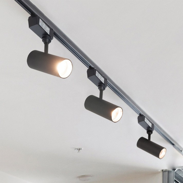루체 LED 원통 COB 레일 스포트 등기구, 화이트, 1개 루체 LED 원통 COB 레일 스포트 등기구, 화이트, 1개