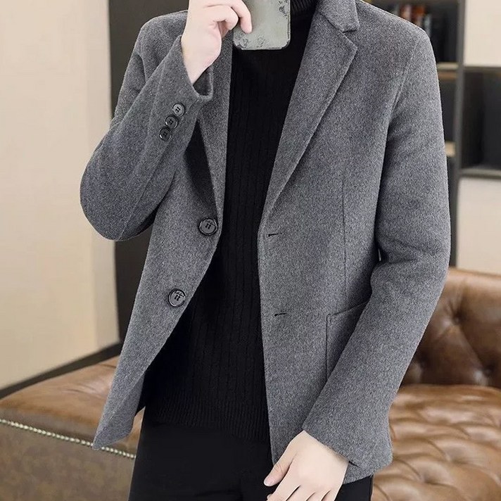 남성용 크로스보더 전용 모직 코트 가을 겨울 신상 정장 짧은 모직 외투 비즈니스 캐주얼 트렌디 자켓 신사복
