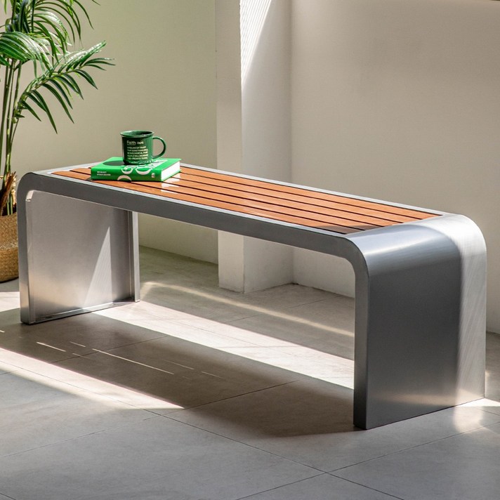 당일출고 위드 야외벤치 카페 정원 공원 철제 벤치의자, 철제실버그레이