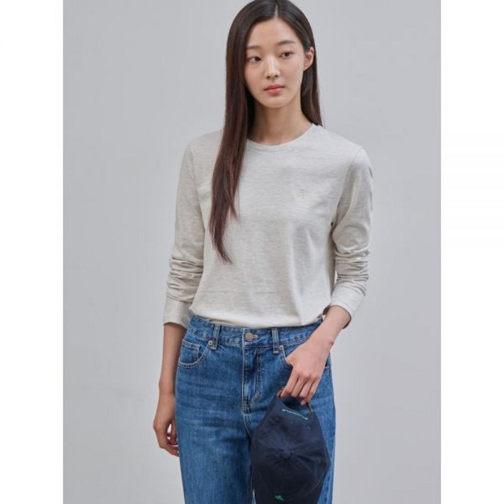 빈폴레이디스 Essential 라운드넥 긴소매 기본 티셔츠 라이트그레이 BF4741E022 410145