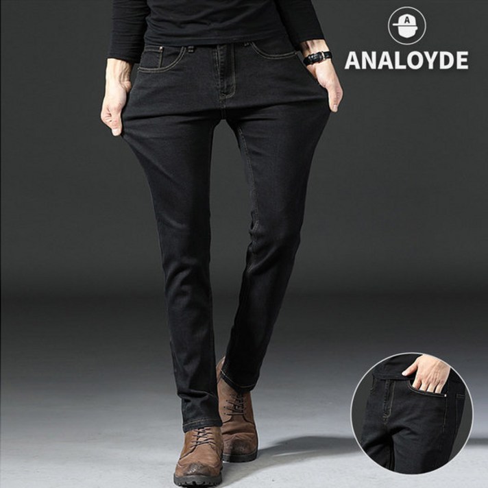 남자청바지 흑청 남성데님팬츠 빅사이즈 일자 스판바지