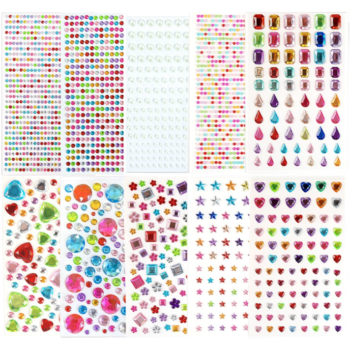 로멀리 큐빅 입체 보석 스티커 10종 세트