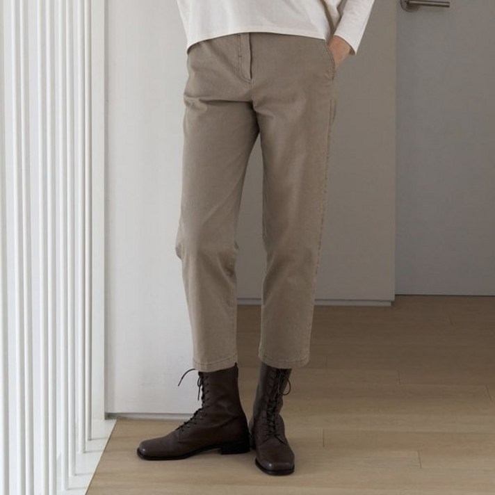 미크베 Cotton washing tapered pants M4C306LBR