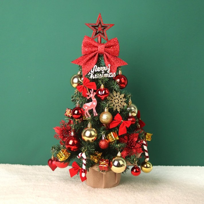 크리스마스 60cm 트리 나무 장식 데코 조명 전구 풀세트 미니 소품 세트 만들기 선물
