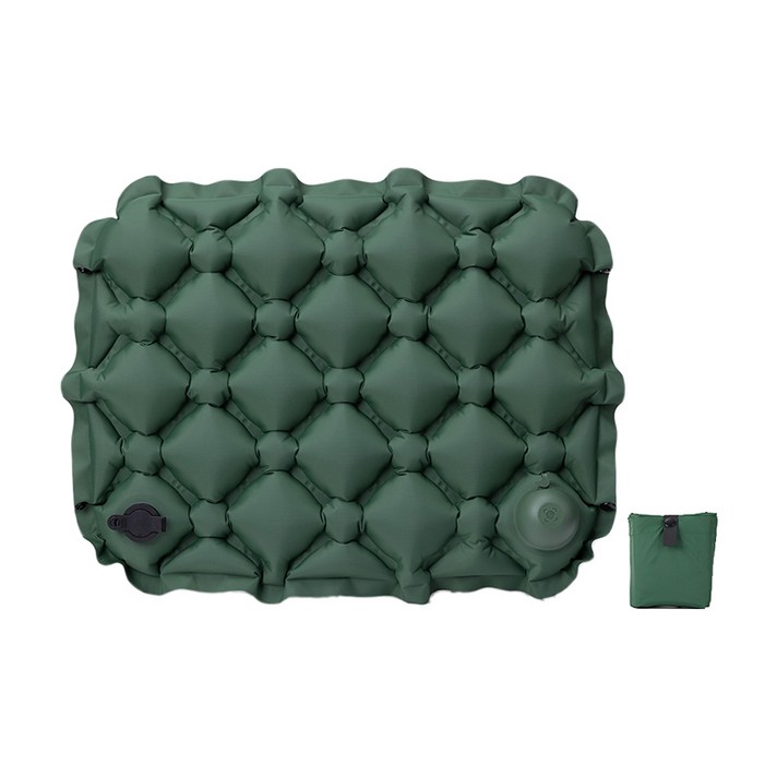 리치모리 휴대용 야외캠핑 등산 초경량 누름식 에어 방석, 그린