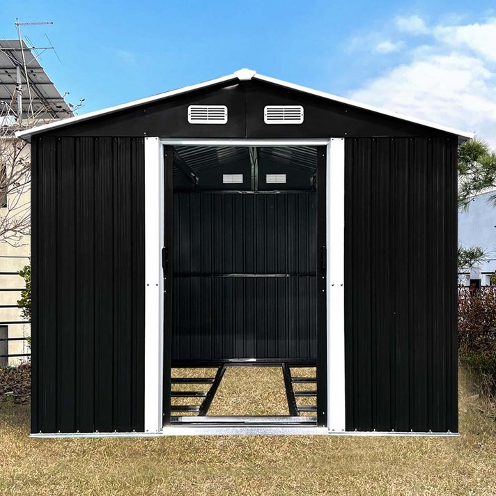 8x8 레드와이 스틸창고 조립식창고 농막 간이 야외 이동식창고 전원주택 보관함, 8x8콜드그레이