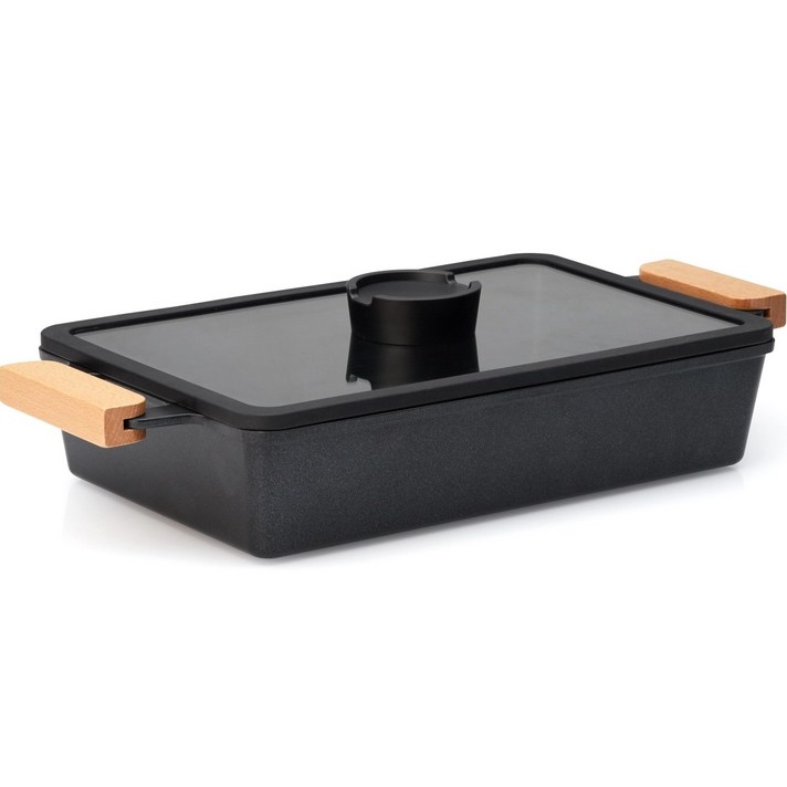 비전아트 올인원 IH 대형 사각 전골냄비 전골팬 32cm 논스틱 코팅냄비받침 증정