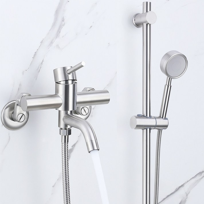 준앤코 SQS 스테인리스 샤워기세트 샤워수전 슬라이드바 욕조샤워기