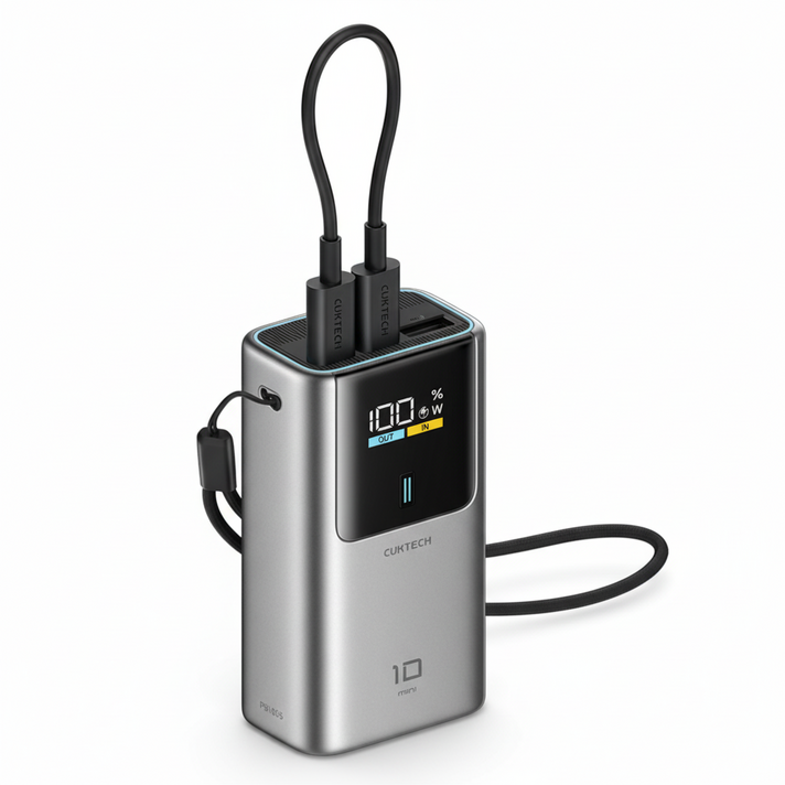 쿡테크 10 mini 파워뱅크 10000mAh 55W 고속 충전 미니 보조배터리 삼성 45W 보조배터리여행용 기내반입, PB1055