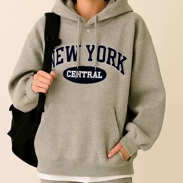 스트릿 감성 뉴욕 레터링 여성 주니어 후드티