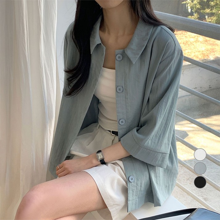 아피나르 여성용 7부 슬리브 쿨터치 셔켓