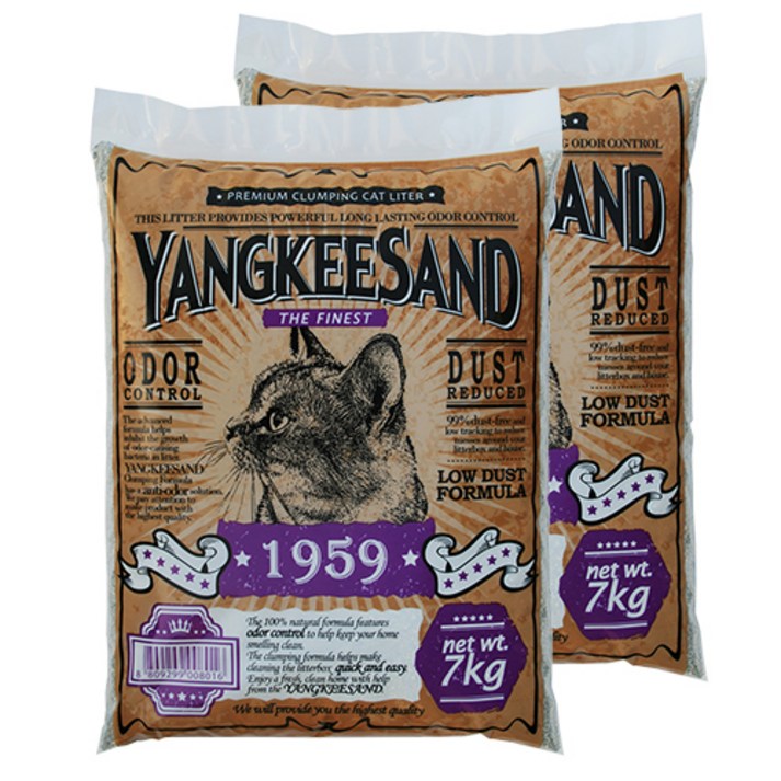 양키샌드 응고형 1959 피톤치드 고양이 모래, 7kg, 2개 20230218