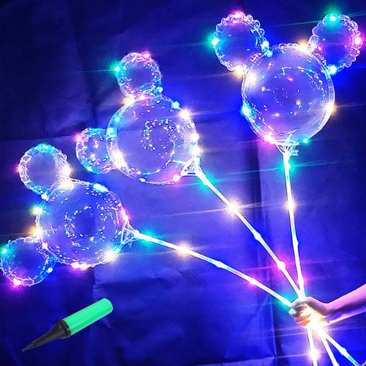 젤루나 3단 빛조절 LED 모양 풍선 불빛  손펌프 세트 LG07
