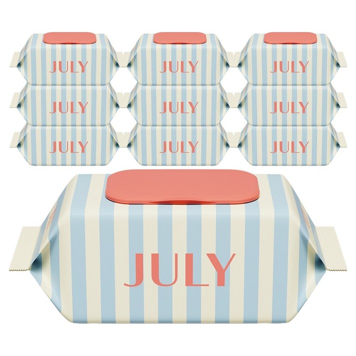 줄라이 유아용 클린브리즈 물티슈 캡형, 10세트, 100매, 55g