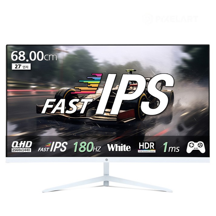 픽셀아트 QHD Fast IPS 180Hz 게이밍 모니터 화이트, 68.58cm, PAQ2718W(일반)