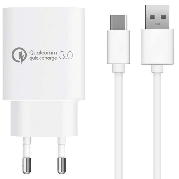 홈플래닛 퀄컴 공식인증 QC3.0 18W고속충전기  타입C케이블 1.2m 세트
