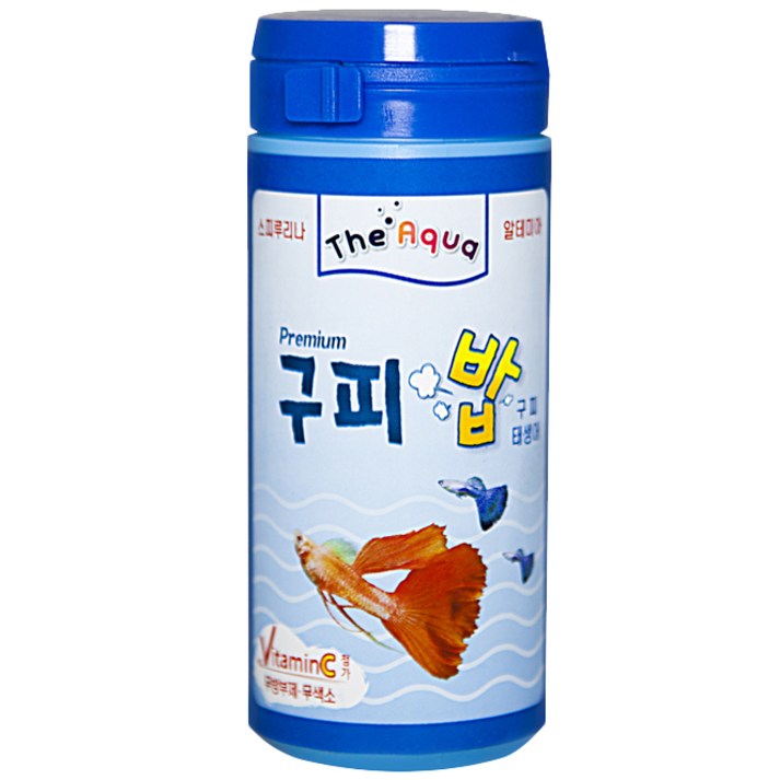 반려동물용품 아쿠아플러스 구피 프리미엄밥, 50g, 1개
