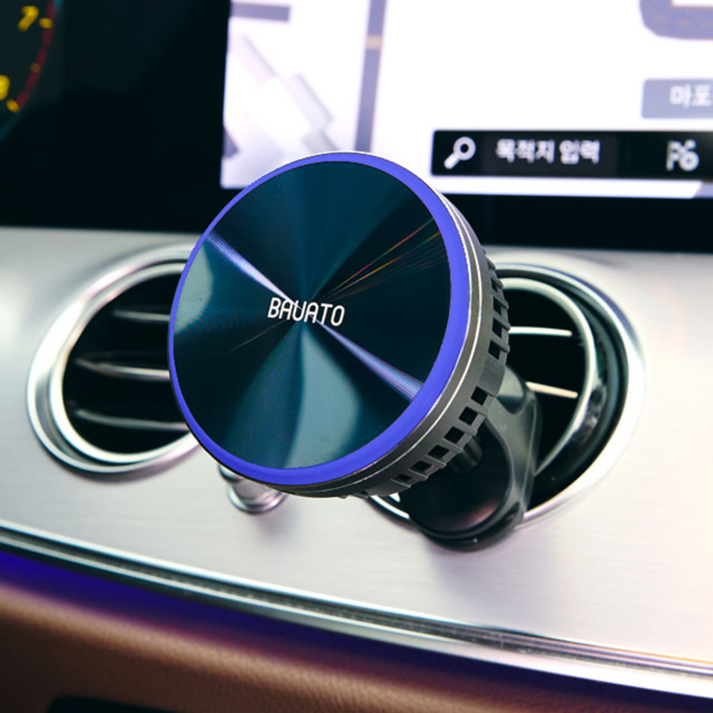 바우아토 맥브리즈 차량용 맥세이프 쿨링 15W 고속 무선 충전 거치대, 단일색상, DB01911