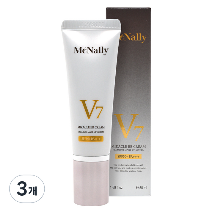 맥넬리 V7 미라클 비비 크림 SPF50 PA, 50ml, 3개