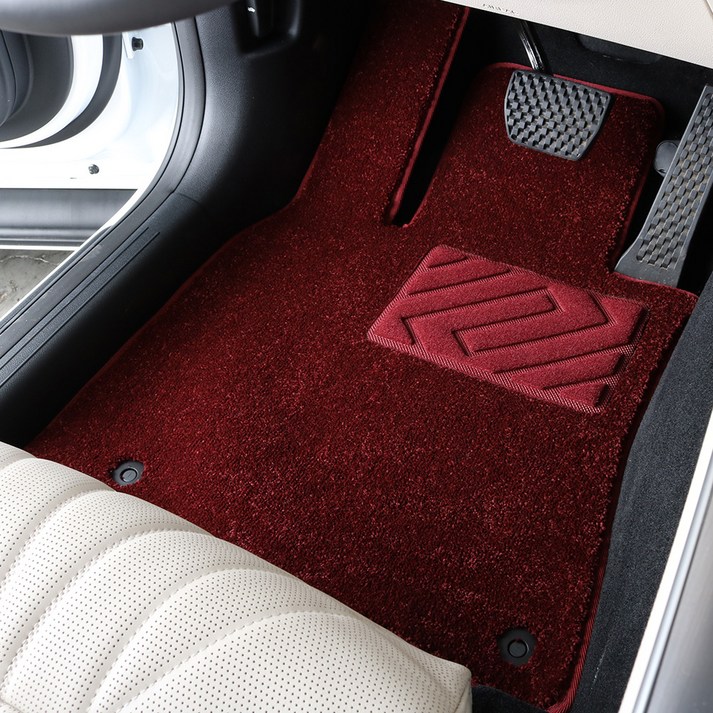 3W 에코라이너 패브릭 카매트 1  2열 세트, 현대 제네시스 G80 4륜 2020.42023.11, 버건디레드
