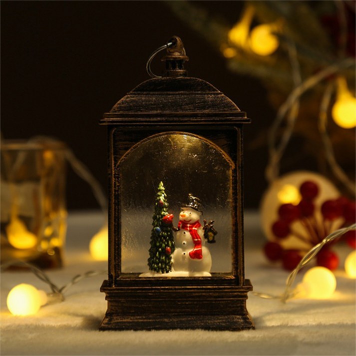 쿼르디 크리스마스 LED 랜턴 플랫 눈사람, 혼합색상