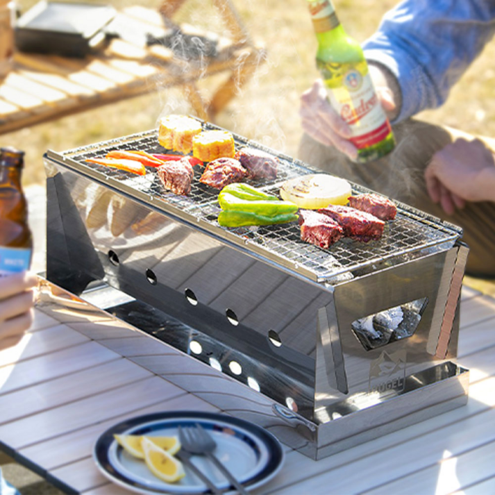 휴겔 캠핑 휴대용 화로대 숯불 꼬치화로 야끼화로, 1개