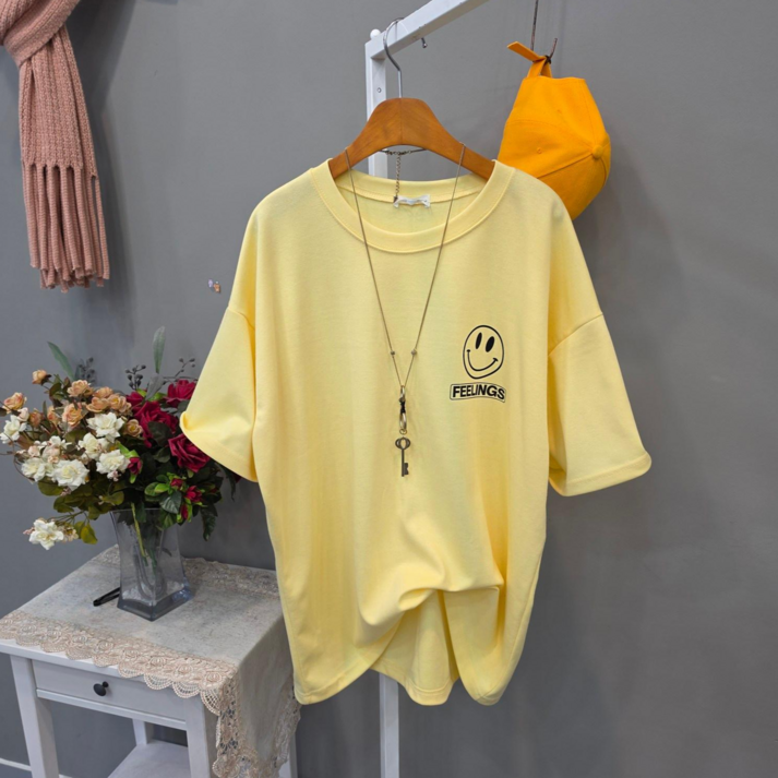 필링스마일 백라인 반팔티셔츠