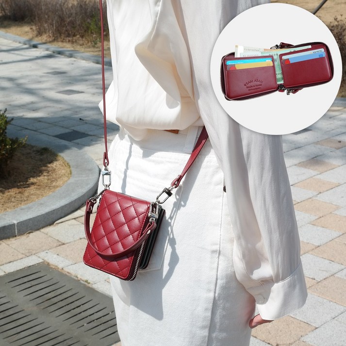 아삼아삼 갤럭시 Z플립5 케이스 지폐 카드 수납 가죽 지갑 케이스 퀼팅