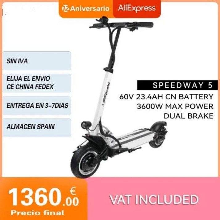스피드웨이 5 전기 스쿠터, 듀얼 파워 맥스 3600W BLDC 듀얼 허브 모터, 23AH 스피드웨이 5 전기 스쿠터, 듀얼 파워 맥스 3600W BLDC 듀얼 허브 모터, 23AH