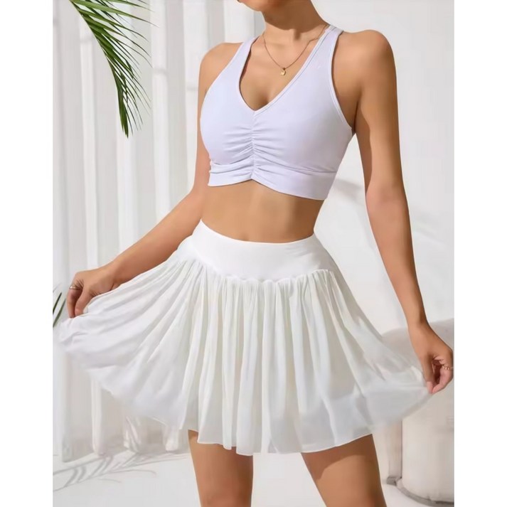 홀리고 러블리 플리츠 스커트 팬츠 댄스발레테니스러닝