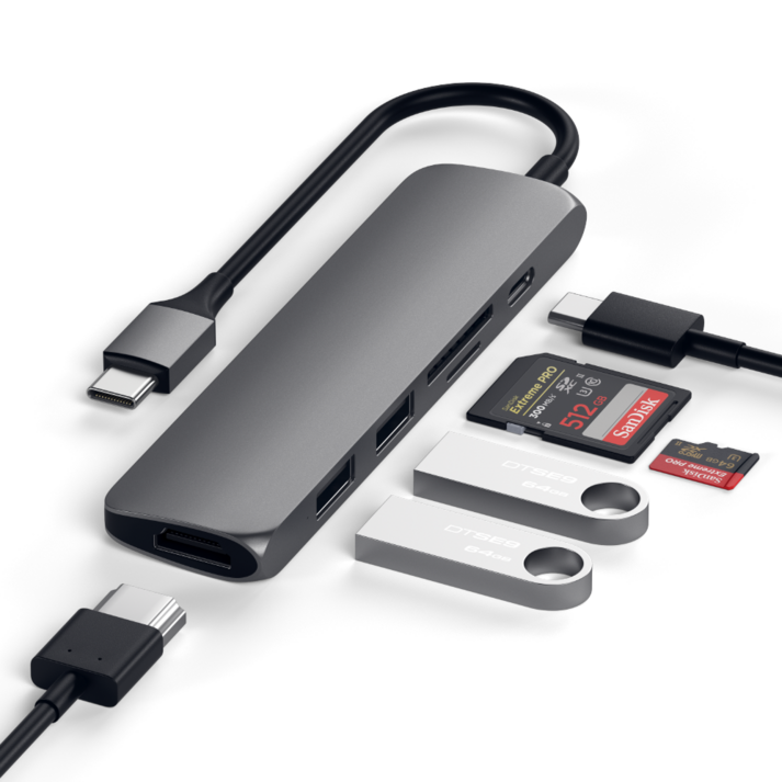 사테치 USB C타입 6n1 알루미늄 슬림 멀티포트 허브 어댑터 V2 STSCMA2M 사테치 USB C타입 6n1 알루미늄 슬림 멀티포트 허브 어댑터 V2 STSCMA2M