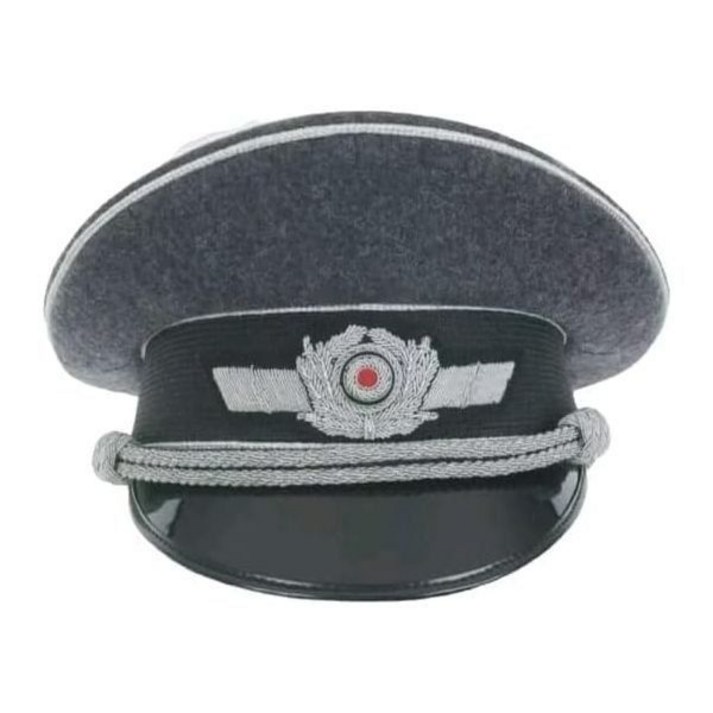 WW2 독일 루프트바페 블루 울 장교 바이저 캡 그레이
