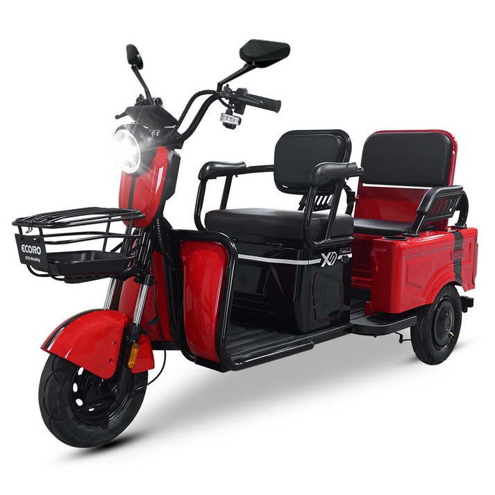 에코로 X5 어르신 삼륜 전기 전동스쿠터 60V 20A, 레드