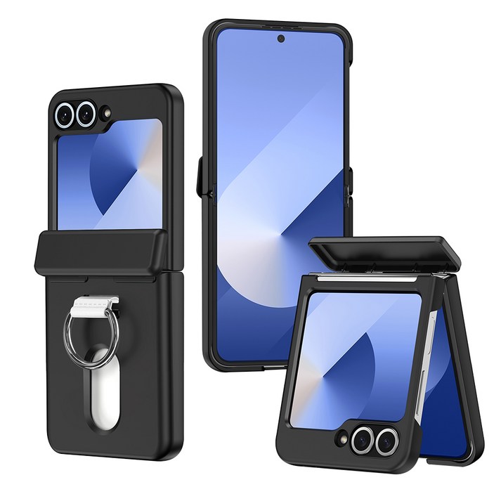 YINUO 갤럭시 z플립 5 6 7 FE 자동 힌지 보호 카드 수납 휴대폰 핑거링 케이스