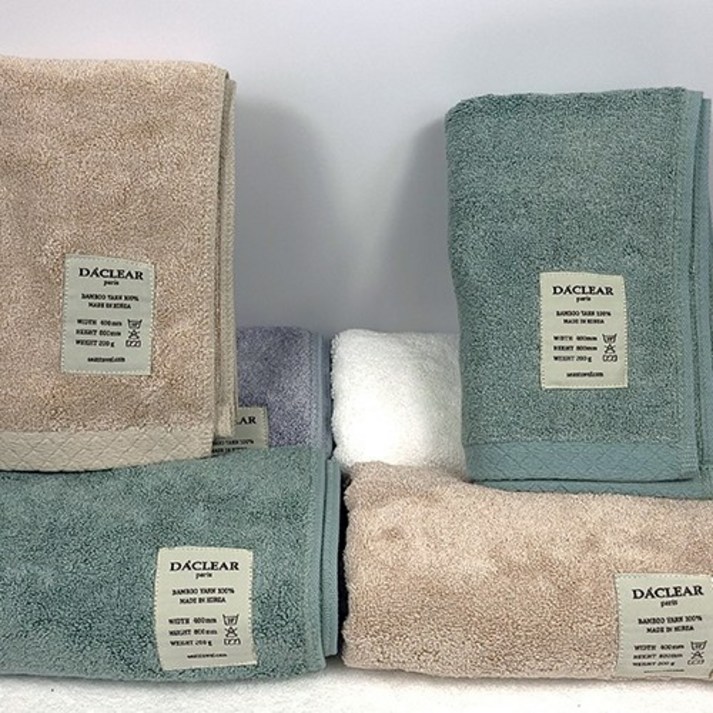 다클레어 명품타올 뱀부타올 대나무수건 200g 호텔수건 먼지없는 타월, 10개, 베이지
