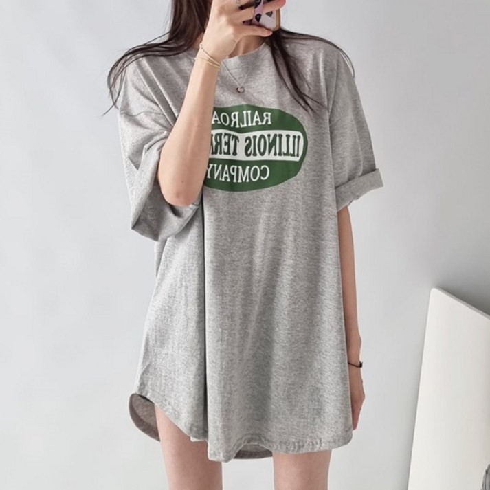 컴퍼니 오버핏 박스 티 여성용 루즈핏 빅사이즈 컴퍼니 오버핏 박스 티 여성용 루즈핏 빅사이즈