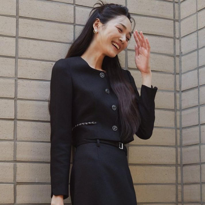 [백화점출고] 잇미샤 [25 F/W] 메탈 체인 장식 크롭 자켓 ITP8ZJK440