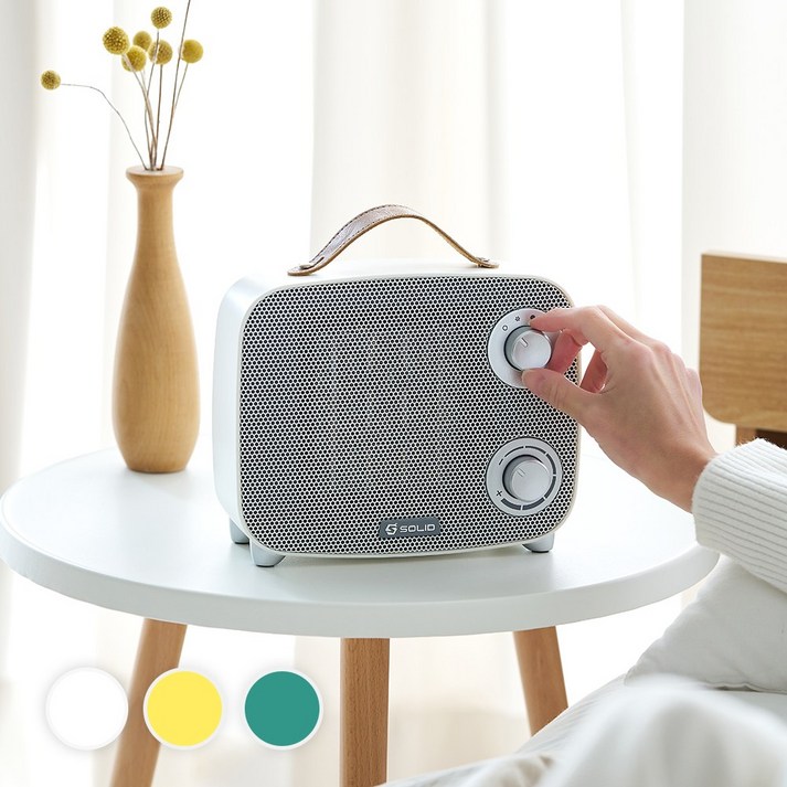 솔리드 미니 온풍기 SP1500 욕실 화장실 미니 발난로 난방기 가정용 PTC 전기히터 팬히터, 1. 화이트, 컬러