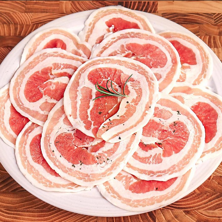 허브시즈닝 흑돼지 꽃삼겹 대패 돈차돌 냉동 삼겹살 500g 2팩 총 1kg, 500g, 2개