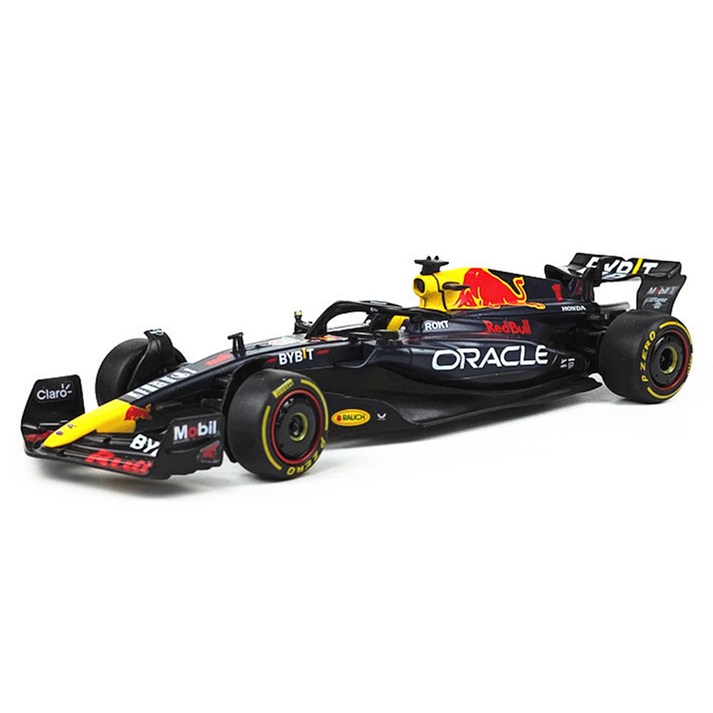 마이카 다이캐스트 합금 124 레드불 F1 포뮬러 레이싱 자동차 모형 전시 피규어, 블랙옐로우, 1개