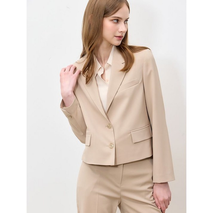 쉬즈미스 2SET 싱글 크롭 재킷+스트레치 루즈핏 슬랙스 2종세트 택가격 496000원