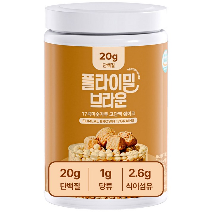 플라이밀 단백질 쉐이크 브라운 미숫가루맛 대용량, 630g, 1개