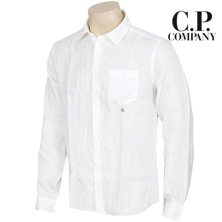 C.P. COMPANY 린넨 자수 로고 셔츠 10CMSH309A005415G103 C.P. COMPANY 린넨 자수 로고 셔츠 10CMSH309A005415G103