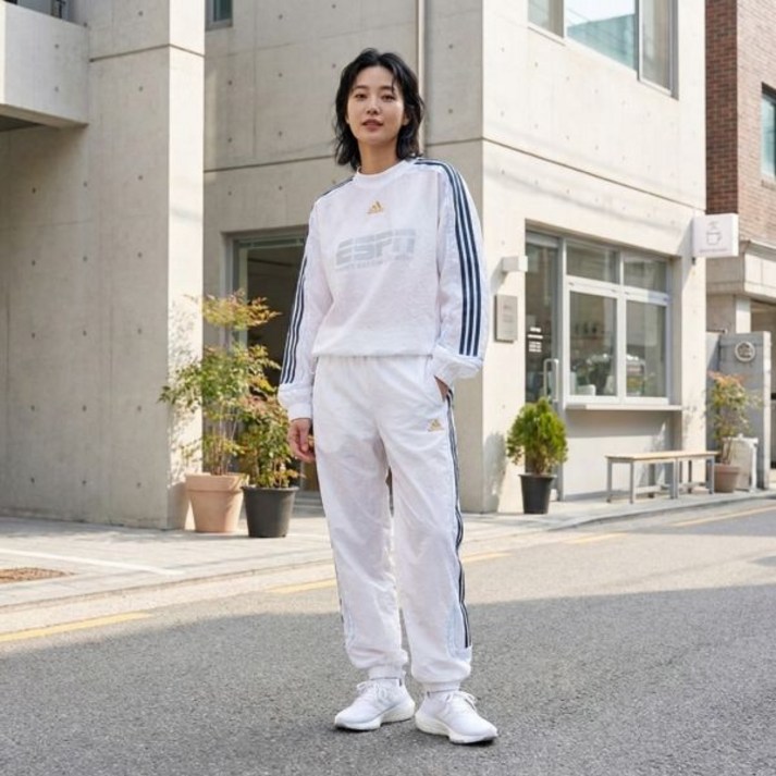 아디다스 팀가이스트 여성 루즈 루즈핏 오버핏 핏 크루넥 맨투맨 No.1784221